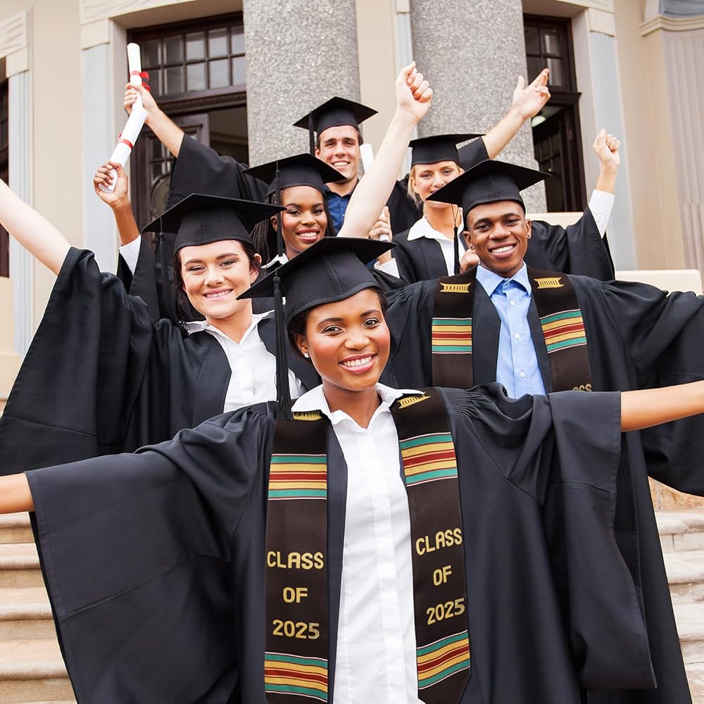 Amazon.com: Crowye Graduation Stole Class of 2025 Kente